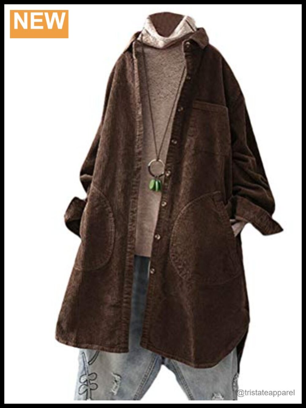 Women's Corduroy Shirt Jacket Long Sleeve Button Down Overshirt with Pockets